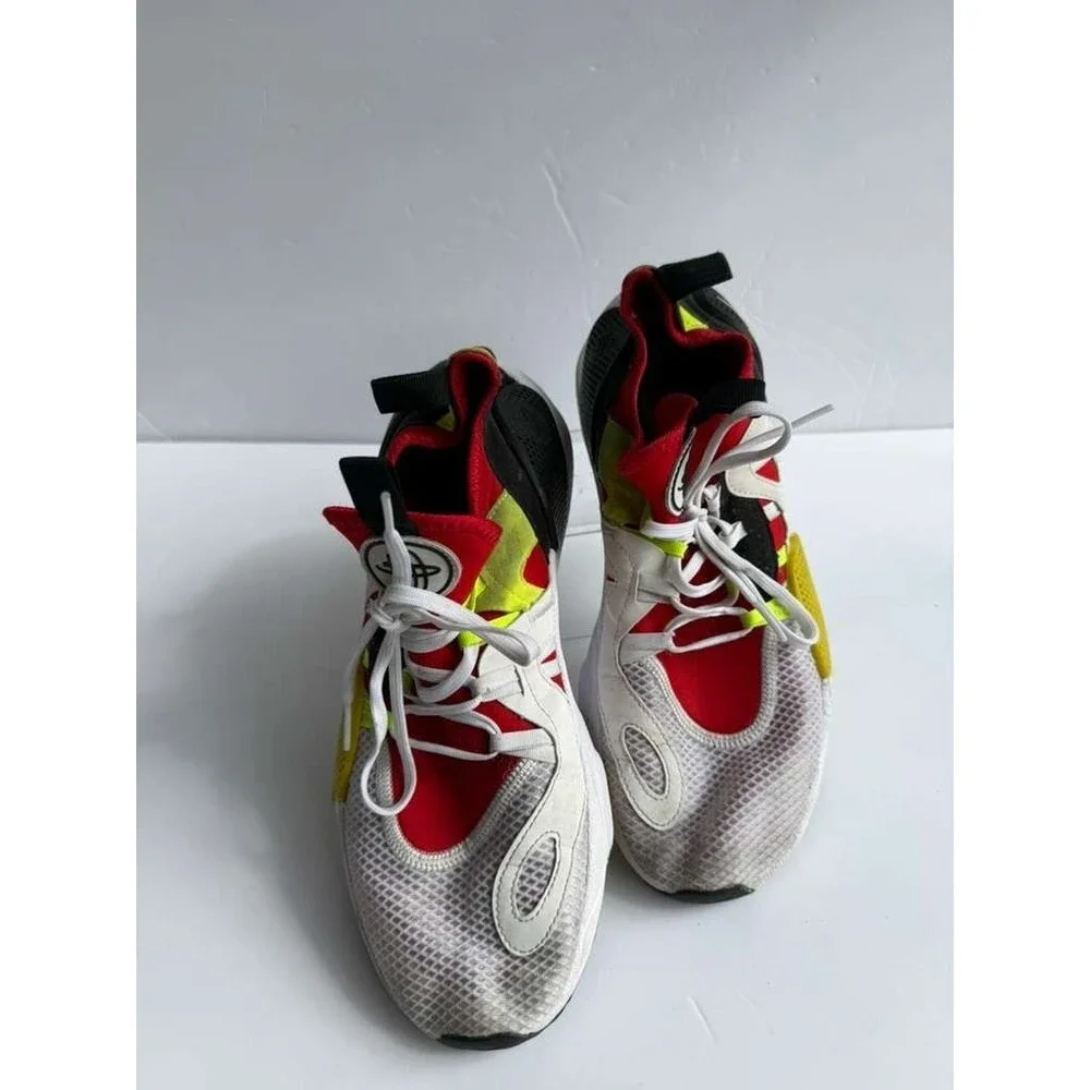 Nike Huarache Edge Sneakers US 9 White Red Yellow Black Athletic Shoes
